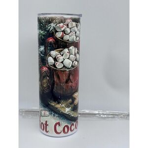 Hot Cocoa Christmas Tumbler – Holiday Mug Design with Marshmallows & Candy Canes